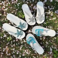 ราคา Polka Dot รองเท้าแตะ Blue น่ารัก Dolphin ปลาดาว Flip-Flops Flip @ (57361758861)