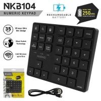 ราคา แป้นพิมพ์ตัวเลขไร้สาย NUBWO NKB-104 WIRELESS NUMERIC KEYPAD (26857614621)