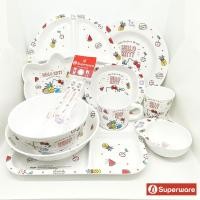 ราคา คิตตี้ ซัมเมอร์ฟรุ๊ต จานข้าว ช้อนส้อม แก้วน้ำเมลามีน Sanrio Kitty Superware ศรีไทยซุปเปอร์แวร์ [ขายแยกชิ้น] (22508564191)