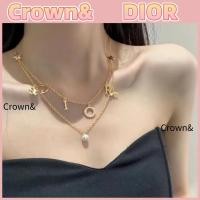 ราคา สร้อยคอคริสตัลรูปตัวอักษร ผึ้ง ใบโคลเวอร์สี่แฉก และดาว สำหรับผู้หญิง จาก DIOR ของแท้ 100% ใหม่เอี่ยม (53912071452)