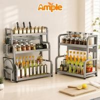 ราคา AMPLE เหล็กเคลือบแป้ง 2–3 ชั้น ชั้นวางเครื่องเทศในครัว, เขียงในครัวชั้นวางมีด, ขวดน้ํามันทําอาหารอเนกประสงค์และโถ (54310596181)