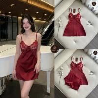 ราคา MILA Set 2 ชิ้นเนื้อผ้าซาตินลขับผิวผ่องสุด ๆ มินิเดรสสายเดี่ยวกลิตเตอร์เส้นใหญ่ (40977374819)