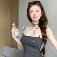 ราคา เสื้อสายเดี่ยวแฟชั่น สายและเอวผ่าแต่งห่วงกลม 2 สี ผ้าร่อง ฮิตล่าสุด ราคาถูก ใส่สบาย (26375046669)