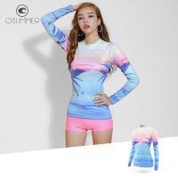 ราคา [ผญ] เสื้อว่ายน้ำ แขนยาว กันยูวี White Ombre Rashguard Top OSUMMER GG.SWIMWEAR (17521496271)