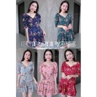 ราคา ❌ถูกที่สุดในแอพ❌ จั๊มสูทขาสั้นลายดอก สาวอวบใส่ได้ (2421768069)
