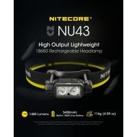 ราคา ไฟฉายคาดหัว NITECORE NU43 1400 lumens Lightweight USB-C Rechargeable Headlamp: สินค้ารับประกัน 1 ปี (24144552225)