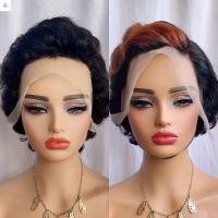 ราคา POYFOX Pixie Cut Wigs, Human Hair Lace Front Short Curly Hair, Natural 13x4 โปร่งใสลูกไม้ 6 นิ้ว Water Wave Bob วิกผมสําหรับผู้หญิง (40081092167)