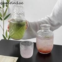 ราคา QUENTIN1AE ขวดน้ําแก้ว, นูนความงาม Vintage Relief แก้ว Carafe, ครัวเรือนโปร่งใสพร้อมถ้วย 600 ML เหยือกน้ําสํานักงาน (42930971589)