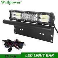 ราคา SUV Car Front 216W 15" LED Light Bar License Plate Bracket For Ford Jeep Offroad 4x4 Truck Driving Lights Bar Hold (19051821542)