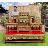 ราคา โต๊ะหมู่บูชา หมู่ 9 หน้า 10 โต๊ะหมู่บูชาไม้สักขาหวาย (26683890458)