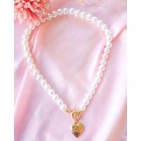 ราคา สร้อยคอไข่มุกและหัวใจ / สร้อยคอแฟชั่น / สร้อยคอไข่มุก / สร้อยคอเกาหลี (28365184970)