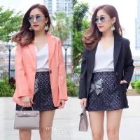 ราคา เสื้อสูทสีดำ Blazer ลินิน เสื้อคลุมทำงาน Minicloset (21209558280)