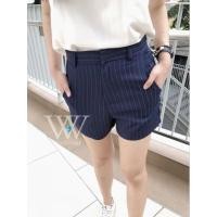 ราคา Straight shorts กางเกงขาสั้น ลายทาง ริ้ว งานตะขอ ซิปหน้า กระเป๋าจริง 2 ข้าง งานผ้าฮานาโกะ (12383487068)