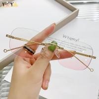 ราคา แว่นตาไร้ขอบ แว่นตาสายตาสั้น (0° ถึง -500 °) เลนส์แต่งหน้า เลนส์สีชมพู แว่นแฟชั่น แว่นผู้หญิง (15280402848)