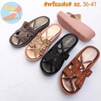 ราคา (เก็บปลายทาง)//(พร้อมส่ง)❤รองเท้าโซฟาเพื่อสุขภาพ สูง 2นิ้ว หน้า herme's กากเพชร ไซส์ 36-41 #พร้อมส่ง (3735861711)