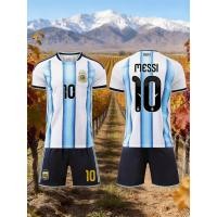 ราคา 2026 ฟุตบอลโลกอาร์เจนตินาทีมชาติเหย้าเสื้อฟุตบอลชุดเสื้อฟุตบอลและกางเกงขาสั้นชุด (51161110813)
