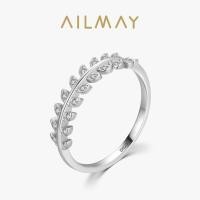 ราคา Ailmay Lucky Tree Leaf Olive Tree Leaf ใบไม้ RingFor ผู้หญิงเงินสเตอร์ลิง 925 เครื่องประดับ (51362196689)