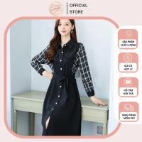 ราคา เดรสทรงตรงกระโปรงลายสก๊อตยาว จีดีวี0051คอเหลี่ยมและกระดุมเลดี้เนื้อเนียนนุ่มใส่แบนแฟชั่นเกาหลี (54810608720)