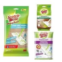 ราคา 3M Scotch-Brite สก๊อตช์-ไบรต์ ผ้าถูพื้นชนิดเปียก ผ้าเช็ดเก็บฝุ่น ใช้แล้วทิ้ง ใช้กับไม้ม็อบดันฝุ่น (55910567009)