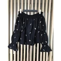ราคา ZARA มือสองสภาพใหม่ เสื้อเปิดไหล่ งานปัก Size M (23743989257)