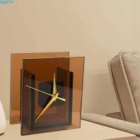 ราคา งานสังสรรค์ นาฬิกาแก้วคริสตัลนาฬิกาใส่ดอกไม้ที่มีเอกลักษณ์เฉพาะตัวมินิมอลชั้นเก็บของของขวัญนาฬิกาตั้งโต๊ะสี่เหลี่ยมสไตล์นอร์ดิกที่เงียบเป็นพิเศษ (41781580345)