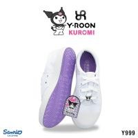 ราคา Y-Roon รองเท้าผ้าใบนักเรียน รุ่น Y999 สีขาว พื้นม่วง ลายคุโรมิ ลิขสิทธิ์แท้ ไซส์ 40 (40423829324)