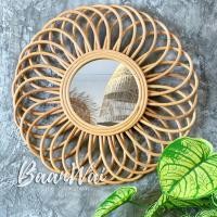 ราคา บ้านหวาย-กระจกหวายติดผนัง กระจกกรอบหวาย Sunflower (24410597301)