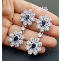 ราคา Kanok Jewelry ต่างหูเพชรประดับพลอย เพชรสังเคราะห์เกรดพรีเมียม จัดส่งฟรีพร้อมกล่อง (23733194085)