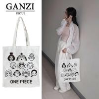 ราคา Ganzi Super Large Canvas Tote Bag สไตล์เกาหลี Basic Cute Trendy ge52 (45960665446)