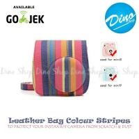 ราคา กระเป๋าหนัง Fujifilm Polaroid Instax Mini 8 & 9 Color Stripes Case (43755836171)