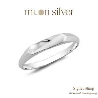 ราคา Moonsilver แหวนเงินสลักชื่อ รุ่น Signet Sharp แหวนเงินแท้925 แหวนซิกเน็ต Signet Ring (23474831074)