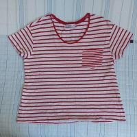 ราคา เสื้อยืด MANGO basics ทรงตัวกว้าง ใส่สบาย ลายทางขาวแดง (22409018037)
