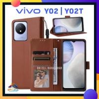 ราคา เคสกระเป๋าสตางค์หนังแบบพลิกได้ Vivo Y02 Y02T | ฝาครอบกระเป๋าสตางค์แม่เหล็ก | ที่ใส่การ์ดและเงิน | ขาตั้งกระป๋อง (52606202138)