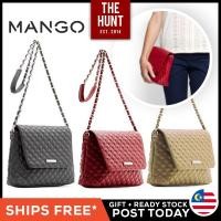 ราคา MANGO MNG Quilted Chain Sling กระเป๋าถือผู้หญิงกระเป๋าสะพายข้าง Hadiah Beg (23943467873)