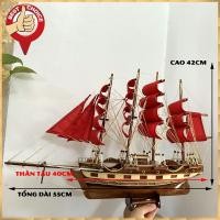 ราคา [ตะกร้าผ้าสีแดง] รุ่นเรือใบไม้สําหรับตกแต่งบ้าน-ฝรั่งเศส ครั้งที่สอง เรือไม้สําหรับตกแต่งฮวงจุ้ยบ้าน-ร่างกายยาว40ซม (56411661295)
