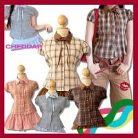ราคา ミ ✧ ˎเสื้อเชิ้ตลายสก็อตคอปกทูโทน (40760606791)