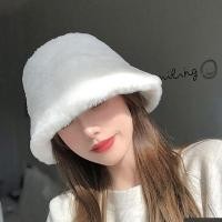 ราคา หมวกบักเก็ต bucket หมวกกำมะหยี่ขนนุ่ม สีขาว (27513744724)