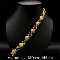 ราคา สร้อยคอสังวาลย์แบบไทยฝังเพชร สวยมาก มีหลายสีให้เลือก สังวาลทอง สังวาลเงิน (26161409771)