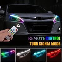 ราคา ยืดหยุ่น Universal DRL ไฟสี LED แถบสําหรับไฟวิ่งกลางวันแถบ LED สีสันสดใสแถบไฟเลี้ยวสีสันสดใส (41219029378)
