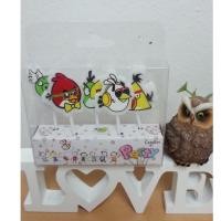 ราคา เทียนวันเกิดลายแองกรี้เบิร์ด (ฟรีสติกเกอร์ลายนูน 1แผ่น ) Angry bird (112794032)