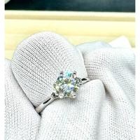 ราคา 1 Carat Mossanite D VVS1 Lab Diamond Logo with Twig Crystal Stone - Silver Certified (GRA Certified) 6.5mm Wedding Ring (27442457845)