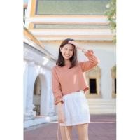 ราคา เสื้อลินินสีส้มอิฐ สไตล์เกาหลี (8013652192)