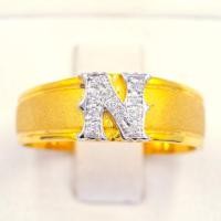 ราคา แหวนตัวอักษรตัว N แหวนเพชร แหวนทองเพชรแท้ ทองแท้ 37.5% (9K) AL109 (19380402756)