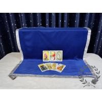 ราคา ผ้ากำมะหยี่ปูโต๊ะดูดวงไพ่ยิปซี ทาโรต์ Tarot สีน้ำเงิน ขอบสีเงินขนาด 1 นิ้ว (4762722691)