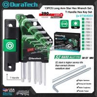 ราคา DURATECH รุ่น DT404003 ชุดประแจหกเหลี่ยม 10 ชิ้น หัวดาว 13PCS Long Arm Star Hex Wrench Set , T-Handle Hex Key Set (27709752052)