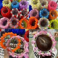 ราคา [ติด 10 ดอก ]มงกุฎดอกไม้ ดอกลีลาวดี ดอกกุหลาบ ดอกทานตะวัน สีสันสดใส ขายส่ง 12 วง (22524181968)