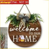 ราคา EVINARIA แผ่นประตูกลม, 2D แบน Warm Home 2D รอบป้ายต้อนรับ, สไตล์ย้อนยุคแขวนไม้กระดานประตูด้านหน้าตกแต่ง (43881385567)