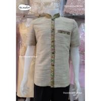 ราคา เสื้อผ้าไหมชาย ไหมผสมฝ้าย คอพระราชทาน คอตั้ง ซาฟารี (5714498486)
