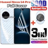 ราคา 3in1 ด้านหน้ากลับคลุมทั้งหมดป้องกันฟิล์มHydrogelสําหรับHuawei Nova 14 Pro Ultra 14Pro 14i Nova14i Nova14Pro 4G 5G 2025 เลนส์กล้องด้านหลังป้องกันหน้าจอฟิล์มป้องกัน (46502606478)