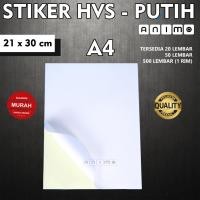 ราคา สติ๊กเกอร์ A4 Matte White HVS 50 แผ่น - กระดาษสติ๊กเกอร์ HVS เคลือบสีขาว = 50 แผ่น (55956886654)